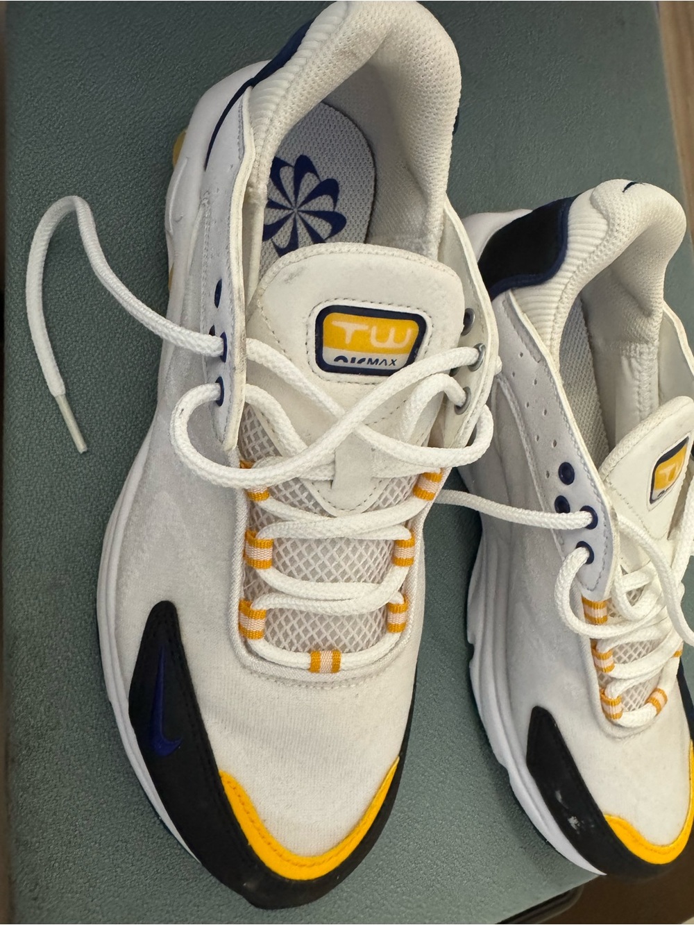 Airmax White & Yellow Athletic Sneakers